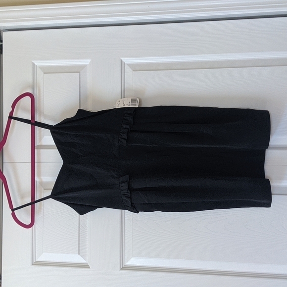 Forever 21 Black Mini Dress Ruffle Trim Sleeveless Party Cocktail M‎ - Picture 1 of 5
